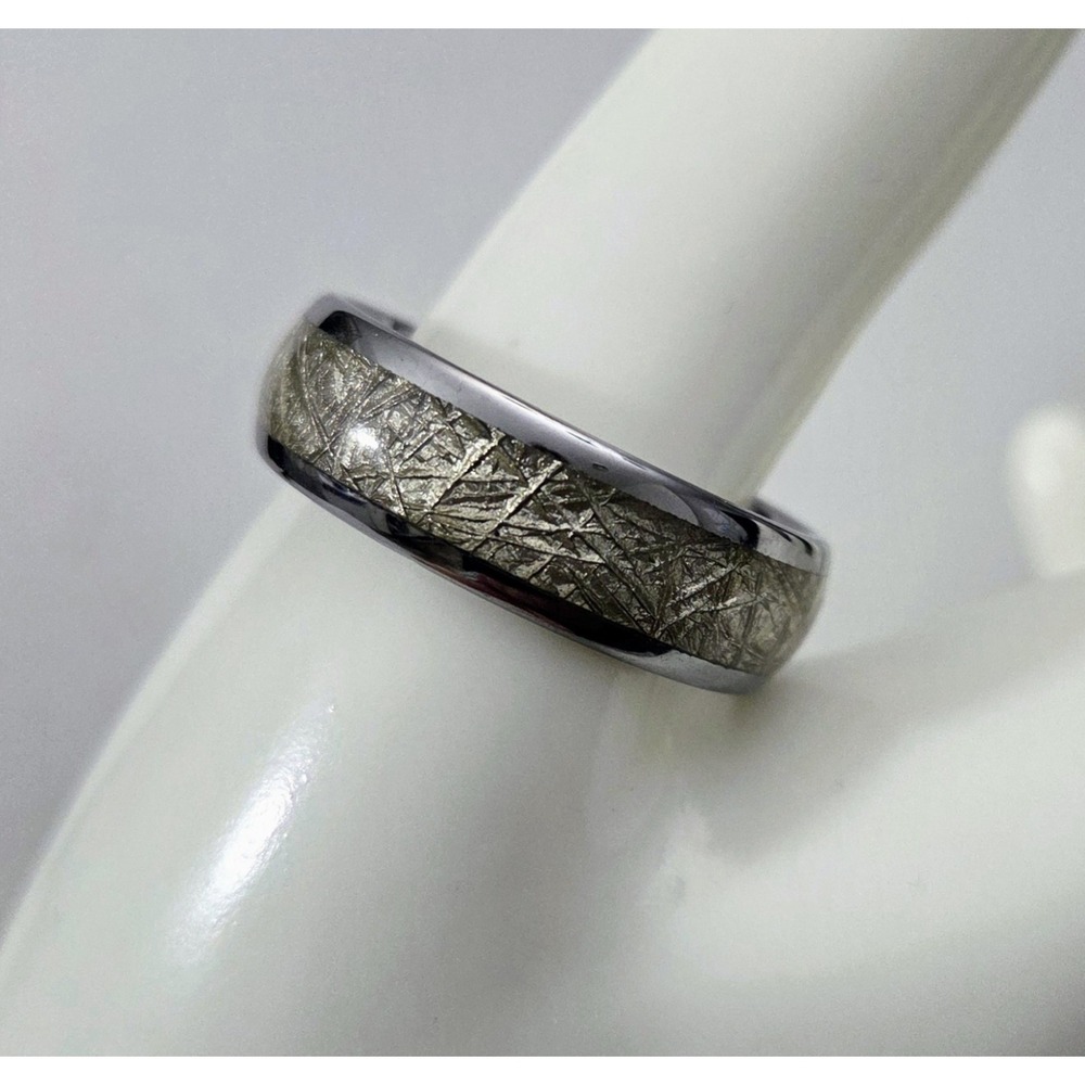 Meteorite Ring Engagement Wedding Tungsten Carbide Men's Band‎ Size 13.75